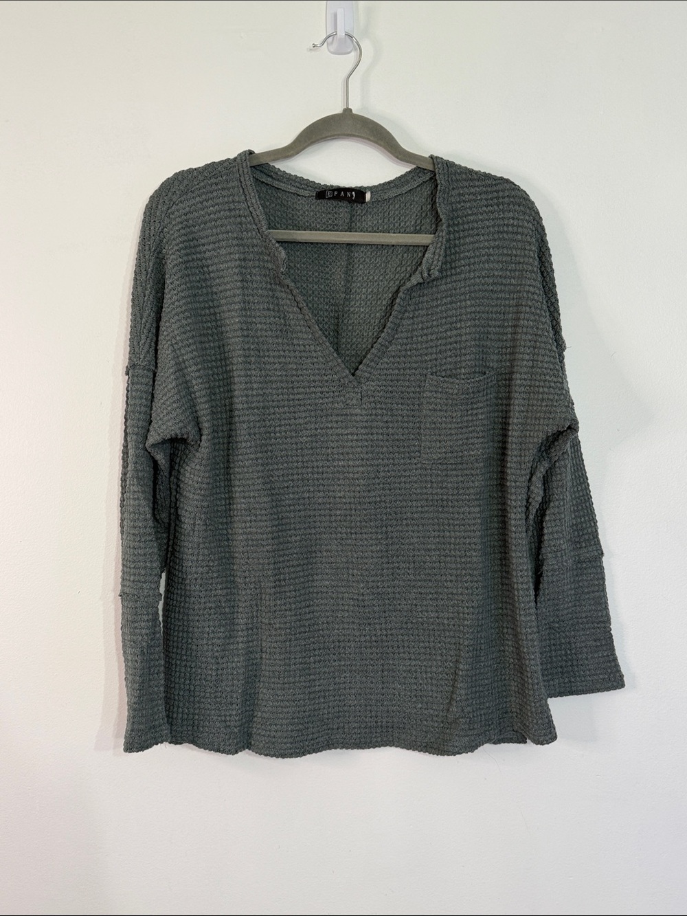EFAN Waffle Knit Oversized Long Sleeve Tee